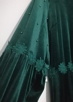 Modaselvim Haki Yeşili Kadife Tesettür Elbise (Marka Temsilidir. Modalu  Uzun Elbise %20 İndirimli - Gardrops