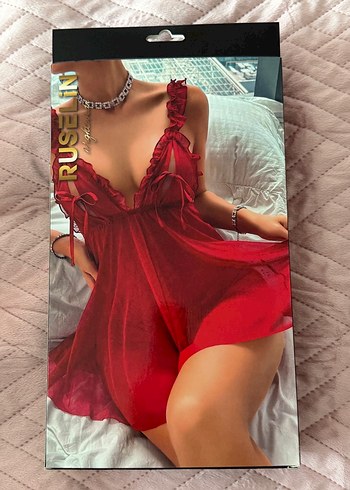 Kırmızı Desenli Mini Gotik İç Çamaşırı - Görsel 8