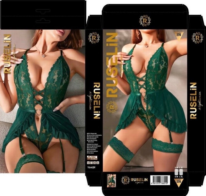 Kırmızı Desenli Mini Gotik İç Çamaşırı - Görsel 3