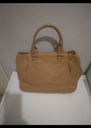 Bej Deri Kadın Çanta Tokalı - Görsel 2