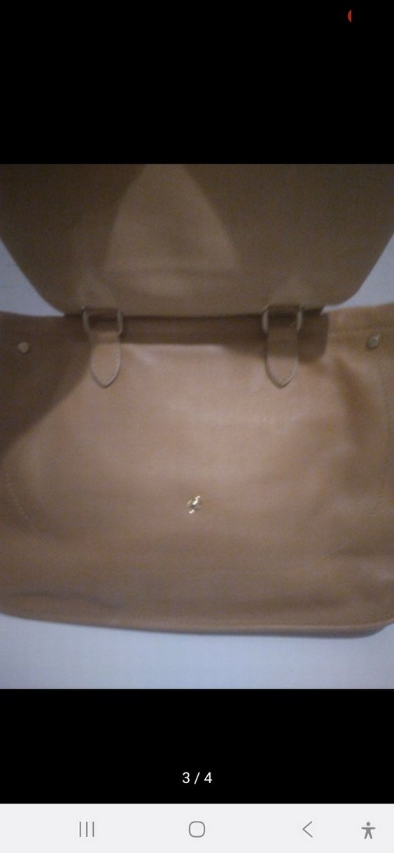 Bej Deri Kadın Çanta Tokalı - Görsel 3