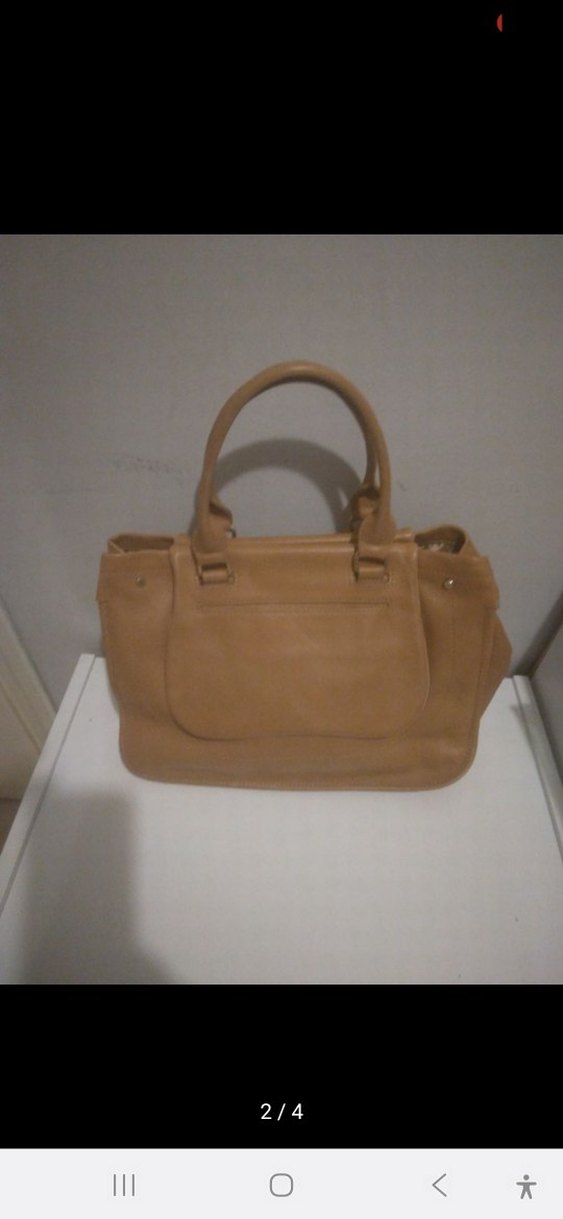 Bej Deri Kadın Çanta Tokalı - Görsel 2