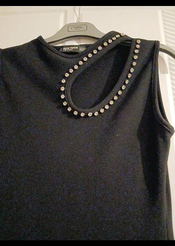 Kadın Siyah Uzun Drapeli Yüksek Yakalı Elbise - Görsel 2