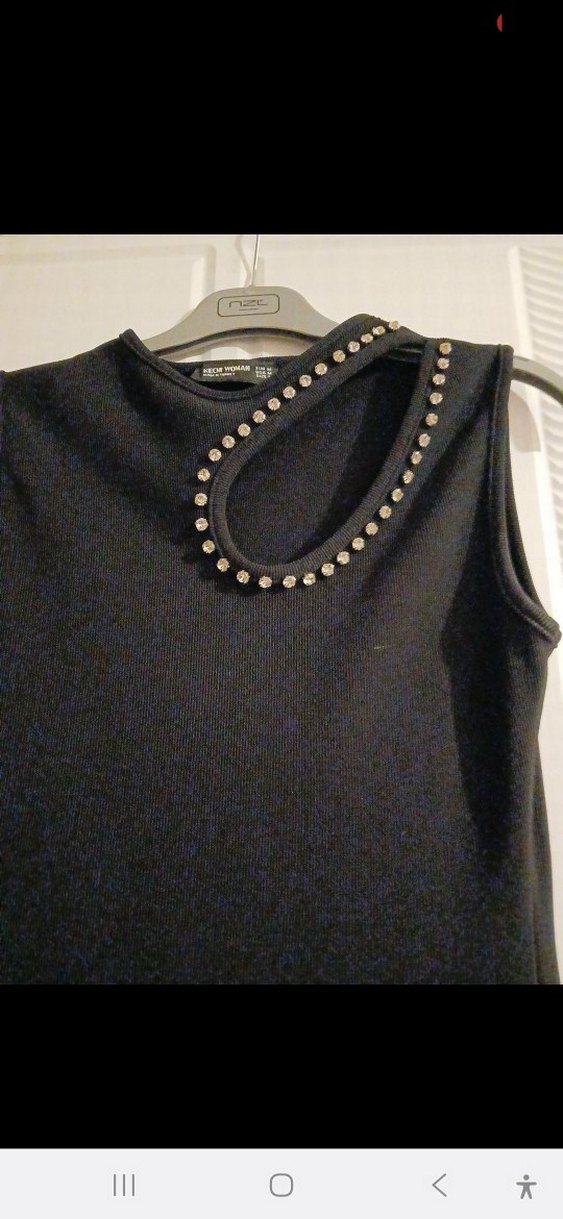 Kadın Siyah Uzun Drapeli Yüksek Yakalı Elbise - Görsel 2