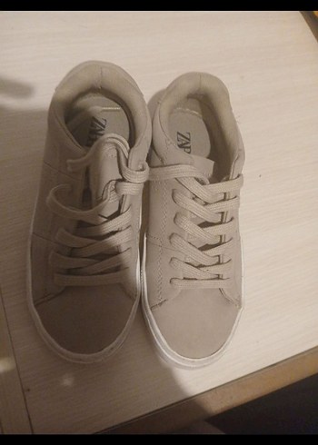 Bej Bağcıklı Kadın Spor Ayakkabı - Görsel 3