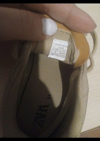 Bej Bağcıklı Kadın Spor Ayakkabı - Görsel 4