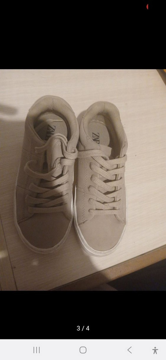 Bej Bağcıklı Kadın Spor Ayakkabı - Görsel 3