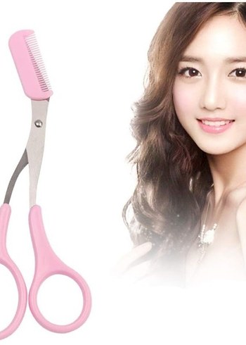 Pastel Pembe Kirpik Kıvırıcı ve Kaş Makası Seti - Görsel 3