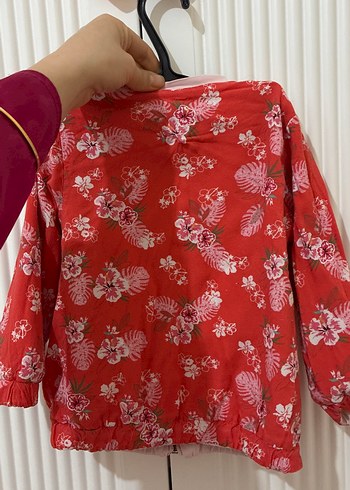 Kız Çocuk Renkli Desenli Düğmeli Ceket - Görsel 3