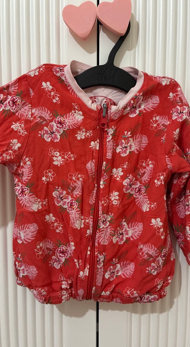 Kız Çocuk Renkli Desenli Düğmeli Ceket - Görsel 2