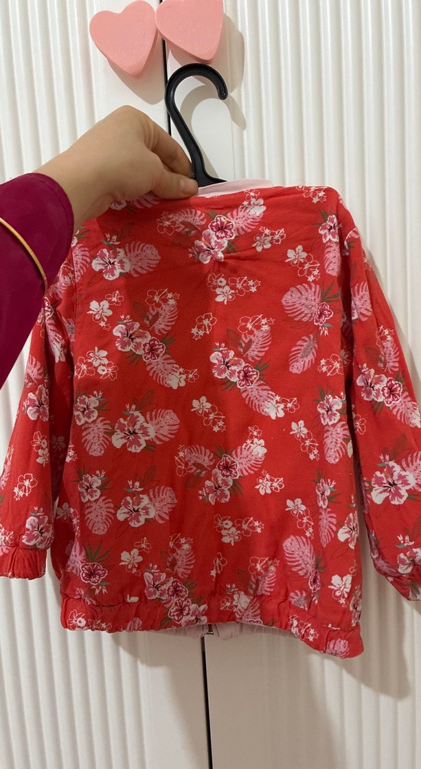 Kız Çocuk Renkli Desenli Düğmeli Ceket - Görsel 3