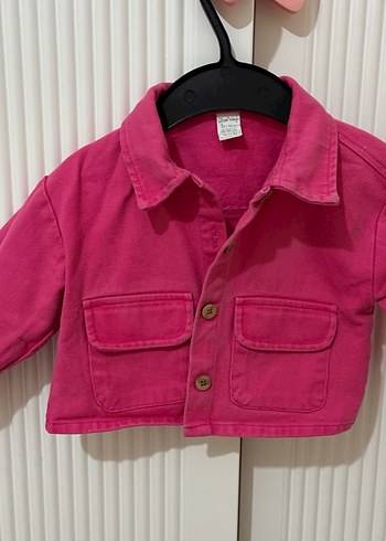 Kız Çocuk Düğmeli Pembe Ceket - Görsel 2