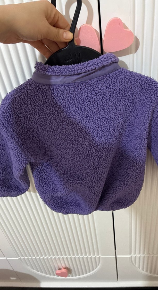 Mor Çocuk peluş Ceket - Görsel 4