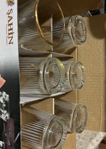 Altın Yaldızlı İnce Çizgili kahve yanı Bardak - Görsel 2