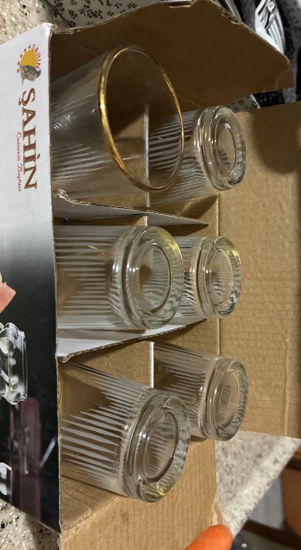 Altın Yaldızlı İnce Çizgili kahve yanı Bardak - Görsel 2