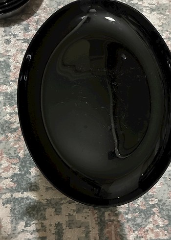 Siyah Parlak Yemek Tabağı Seti - Görsel 3