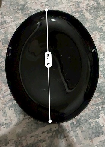 Siyah Parlak Yemek Tabağı Seti - Görsel 4