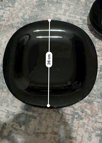 Siyah Parlak Yemek Tabağı Seti - Görsel 5