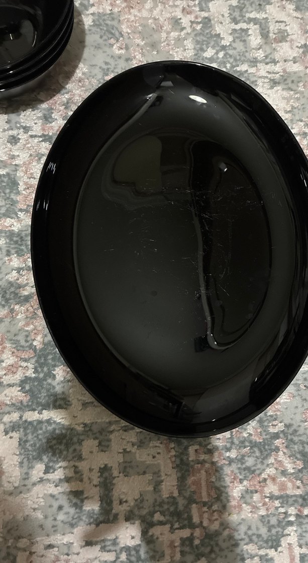 Siyah Parlak Yemek Tabağı Seti - Görsel 3