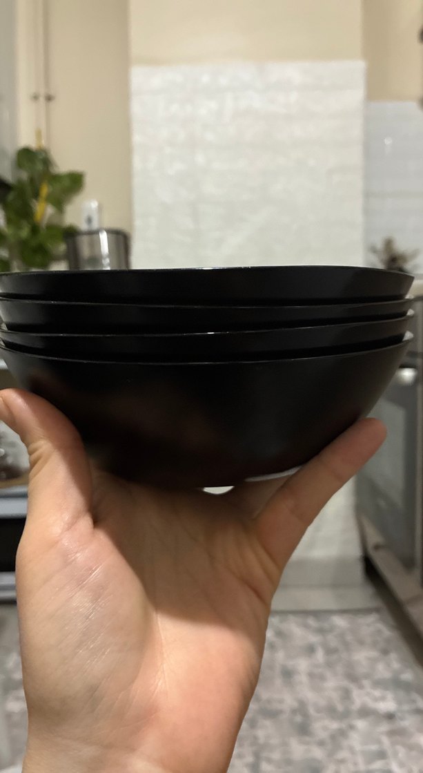 Siyah Parlak Yemek Tabağı Seti - Görsel 2