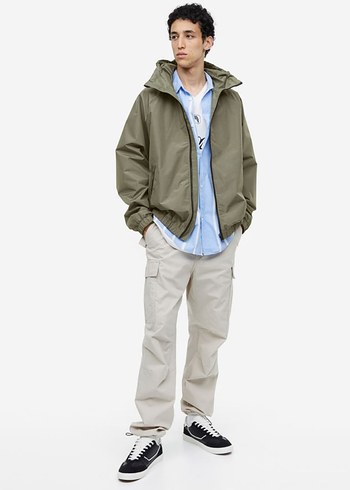 s Beden haki Renk H&M regular fit rüzgarlık