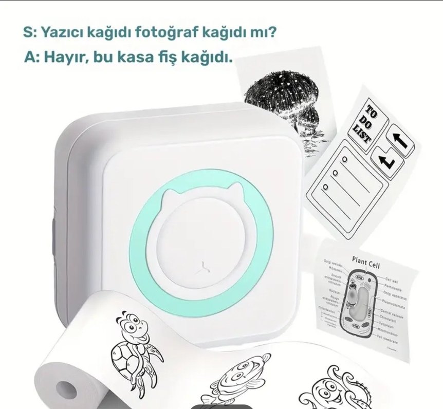 Taşınabilir Mini Yazıcı Beyaz - Görsel 3