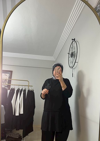 Siyah Etnik Desenli Midi Triko Takım - Görsel 5