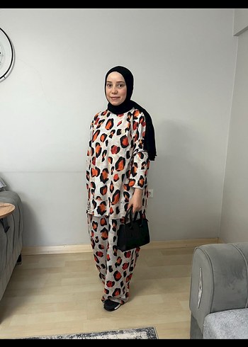 Leopar Desenli Uzun Kadın Takım - Görsel 3