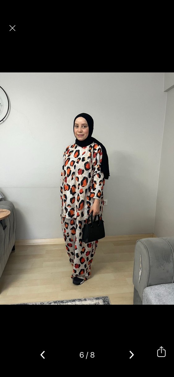 Leopar Desenli Uzun Kadın Takım - Görsel 3