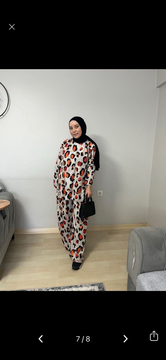 Leopar Desenli Uzun Kadın Takım - Görsel 2