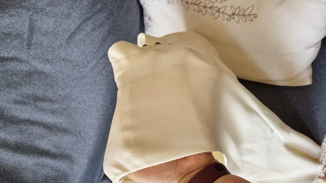 Beyaz, taşlı, astarlı uzun abiye tulum 42 beden - Görsel 4