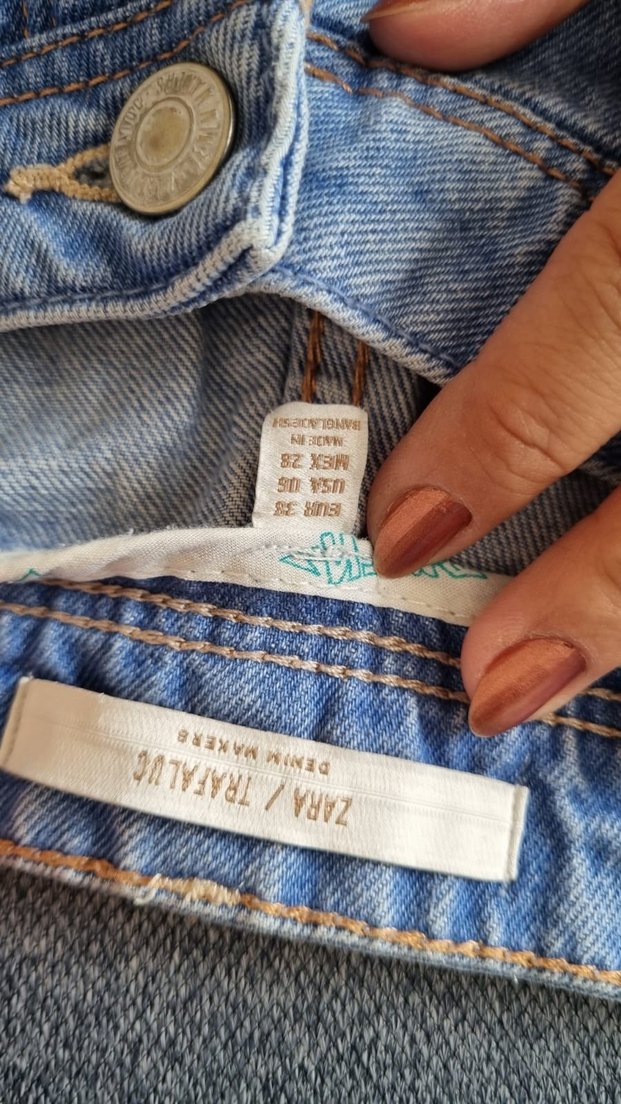 Zara 38 beden, kaktüs detaylı kot / jean - Görsel 3