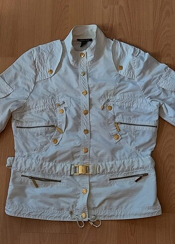 ROBERTO CAVALLİ BEYAZ L BEDEN GOLD DETAYLI RÜZGARLIK, YAĞMURLUK, - Görsel 3