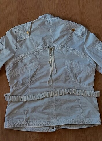 ROBERTO CAVALLİ BEYAZ L BEDEN GOLD DETAYLI RÜZGARLIK, YAĞMURLUK, - Görsel 6