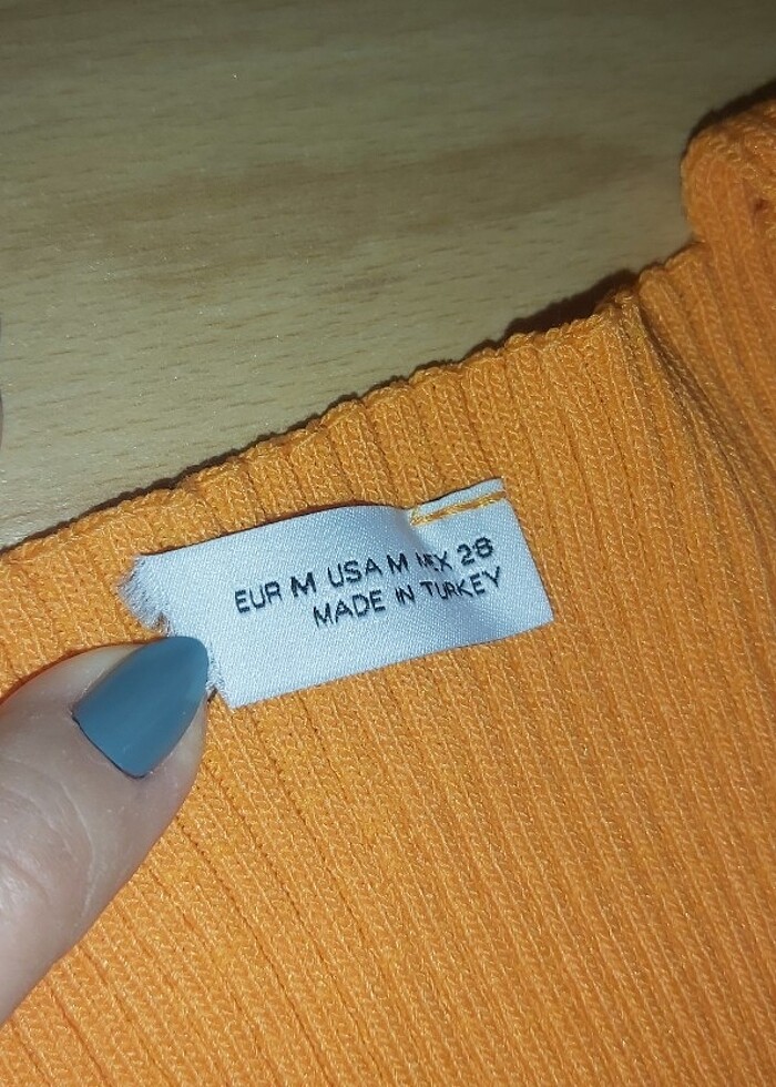 Turuncu M / 38 Likralı Örgü Elbise - Görsel 2