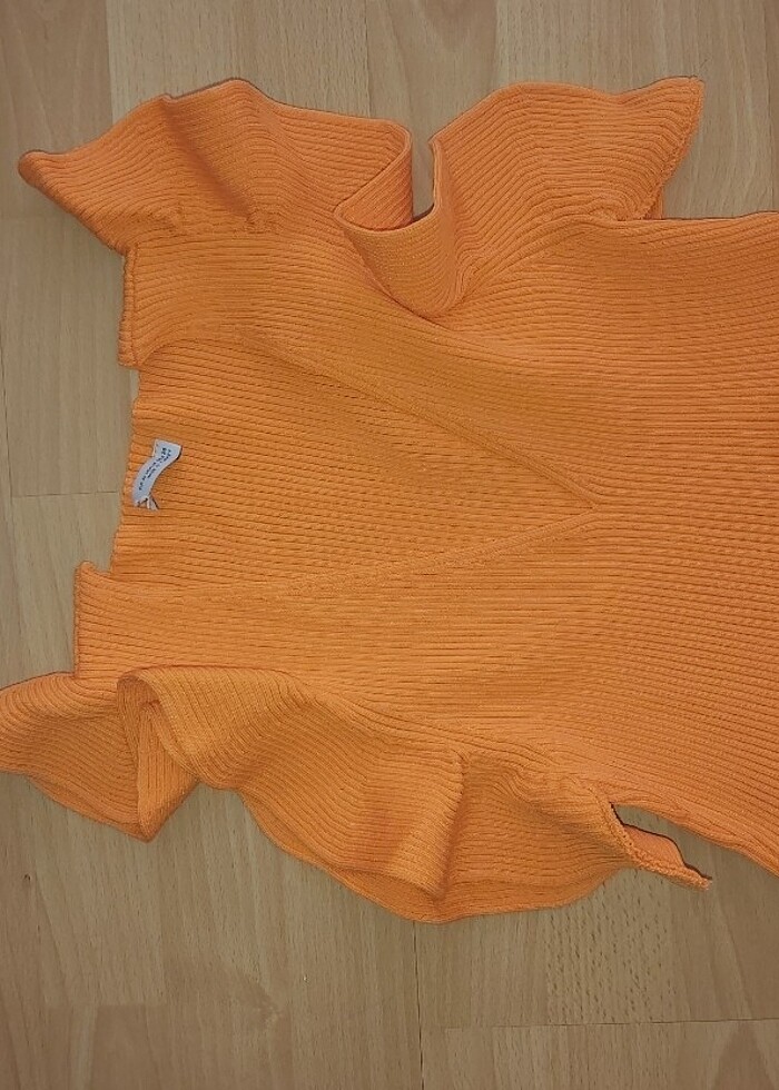Turuncu M / 38 Likralı Örgü Elbise - Görsel 4