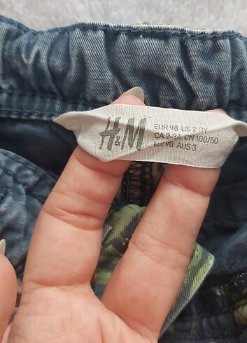 H&M H&M 2-3 yaş yaprak desenli çocuk şort