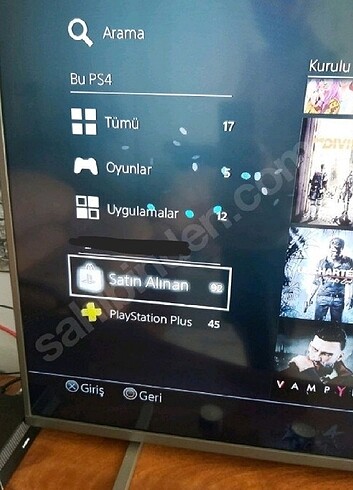 Beden PlayStation 4 - 500 Gb 2 Dual Kol ve 3 orjinal oyun ve yüklü 92