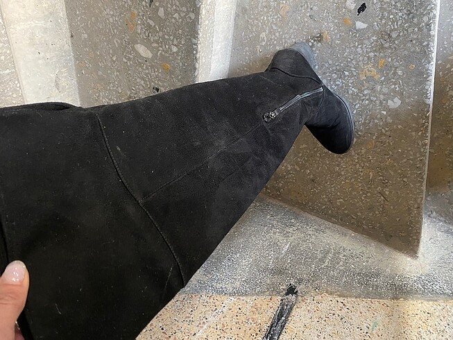 37 Beden siyah Renk LCW kadın topuklu süet çizme