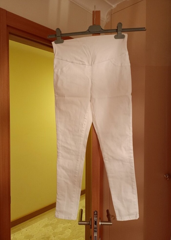 Beyaz hamile skinny pantolon  - Görsel 4