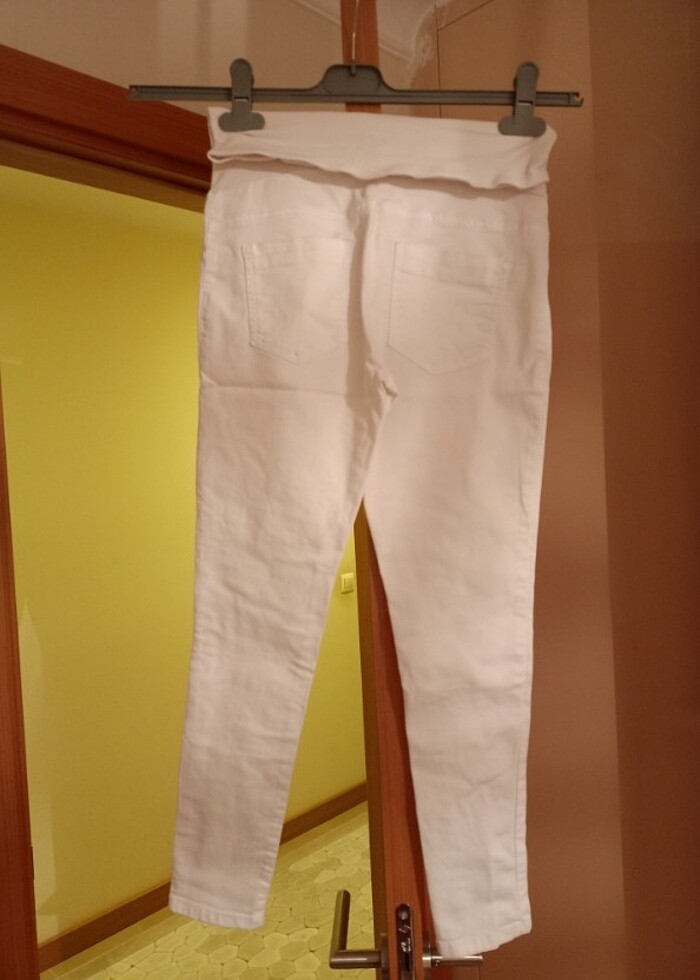 Beyaz hamile skinny pantolon  - Görsel 5