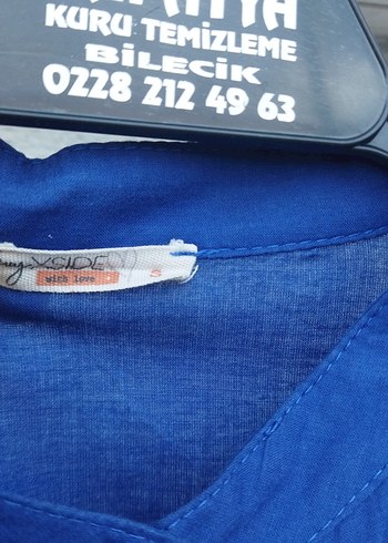 Düğmeli Mavi Hamile Gömleği - Görsel 8