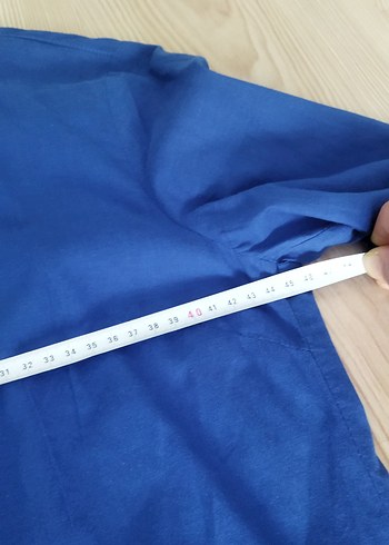 Düğmeli Mavi Hamile Gömleği - Görsel 6