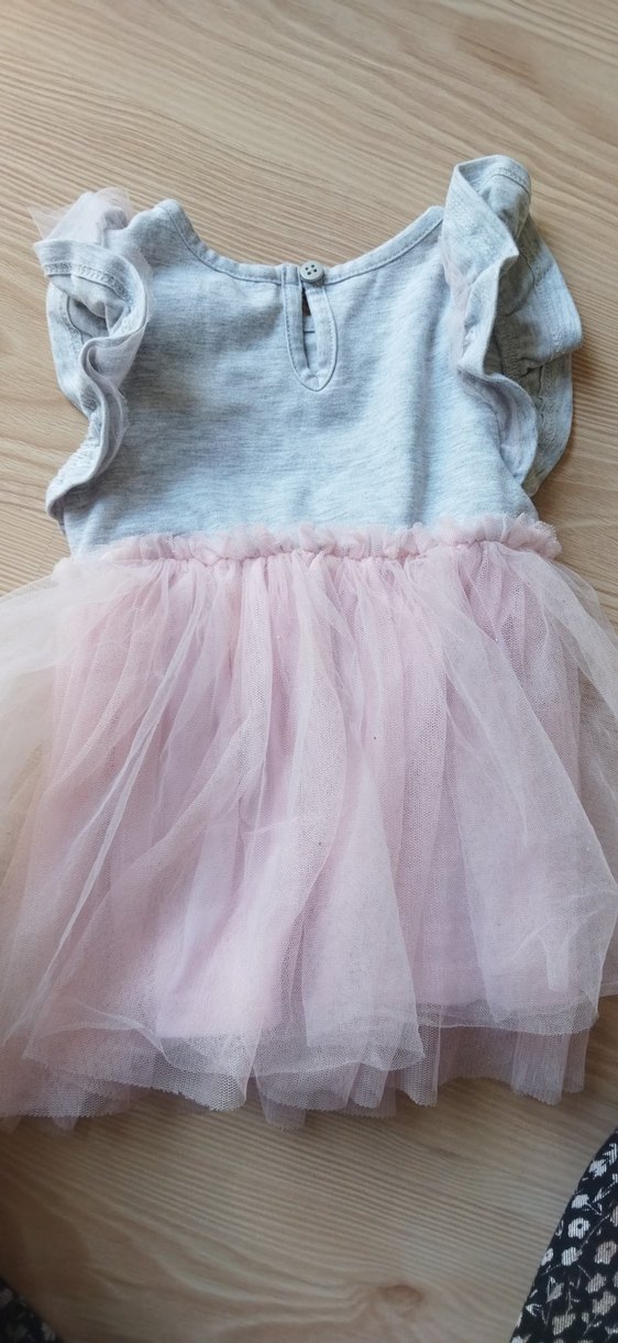 Kız Çocuk Gri Fırfırlı Kolsuz Elbise - Görsel 2