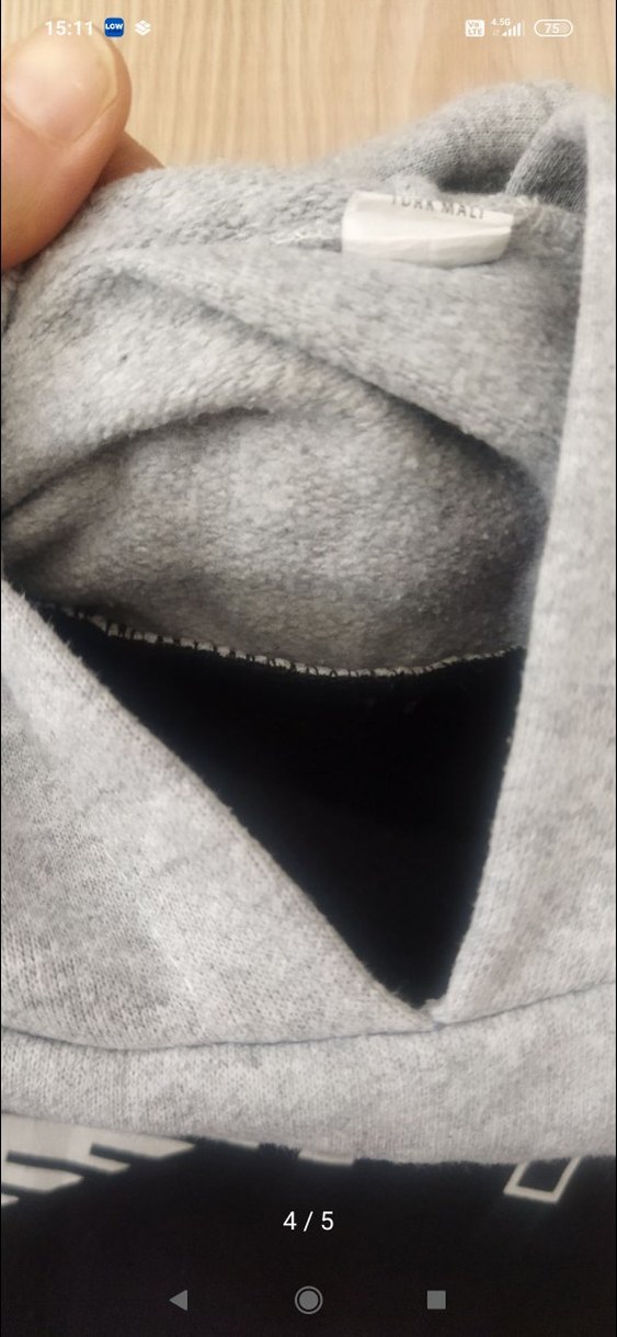 Nike Pro Kapüşonlu Gri Siyah Sweatshirt - Görsel 4