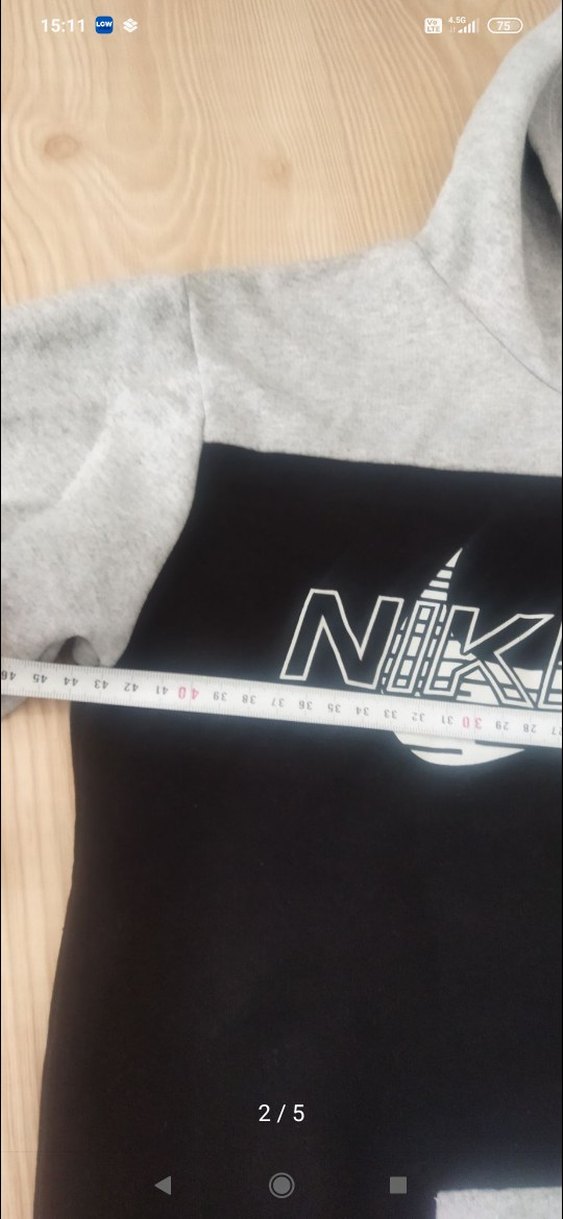 Nike Pro Kapüşonlu Gri Siyah Sweatshirt - Görsel 2