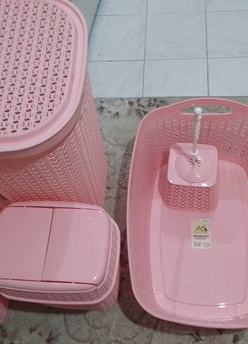 Beden Miss marka sıfır örgülü 5 li plastik banyo çeyiz seti