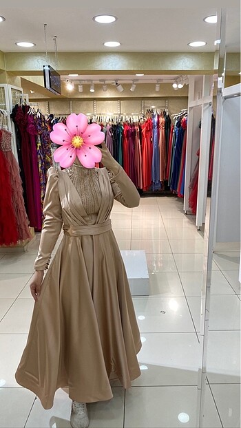 l Beden Hennin gold rose tesettür abiye