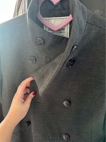 l Beden Pull&Bear gri belden oturan kaban