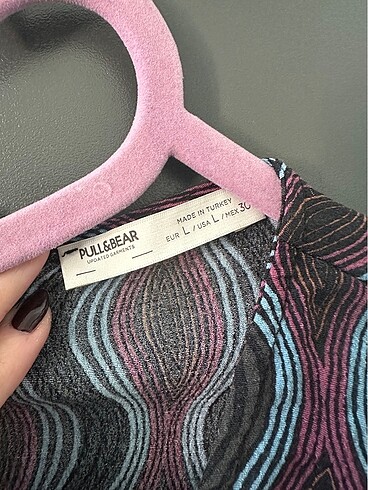 l Beden çeşitli Renk Pull&Bear desenli mini elbise